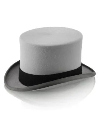 Soft, Grey Wool Felt Top Hat by Christys' London Dobell