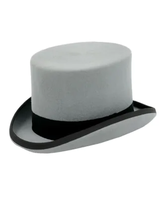 Grey 100% Wool Classic Top Hat