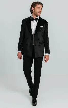 Velvet double breasted blazer cheap