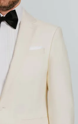 White Notch Lapel Tuxedo Jacket