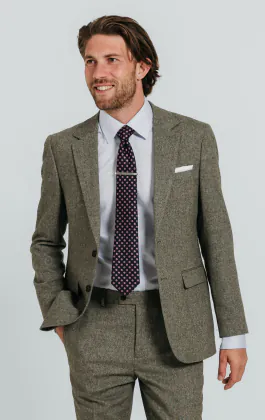 Sage Green Herringbone Tweed Blazer