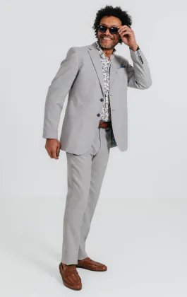 Light Grey Linen Suit Jacket