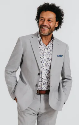 Light Grey Linen Suit Jacket