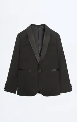 Boys Black Dinner Jacket with Shawl Lapel