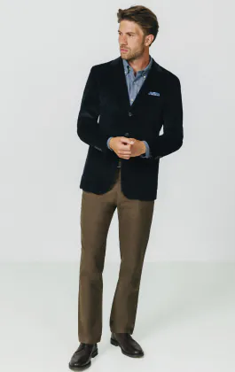 Navy Corduroy Jacket with Patch Pockets