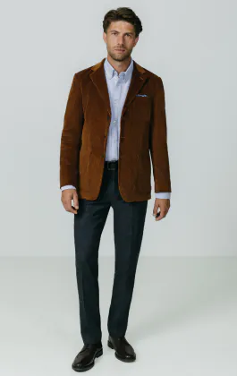 Mid Brown Corduroy Jacket with Patch Pockets