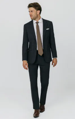 Navy with Rust Check Suit Jacket