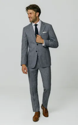 Blue Donegal Tweed Suit Jacket