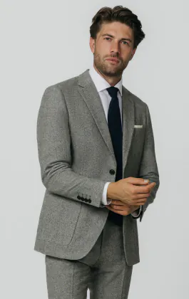 Light Grey Donegal Tweed Suit Jacket