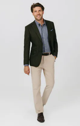 Green Herringbone Tweed Jacket