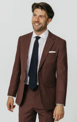 Dark Rosewood Weave Suit Jacket