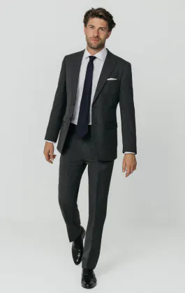 Charcoal Puppytooth Check Suit Jacket