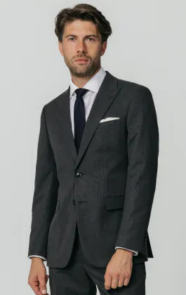 Charcoal Puppytooth Check Suit Jacket