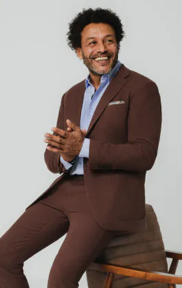 Mocha Linen Suit Jacket