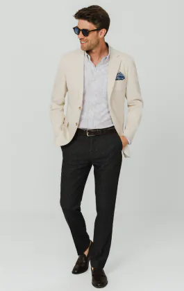 Cream Cotton Twill Jacket