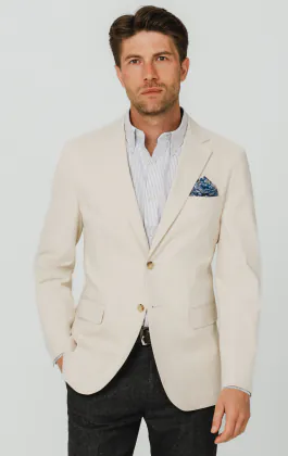 Cream Cotton Twill Jacket