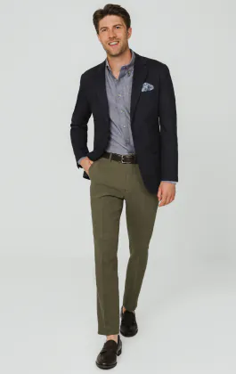 Navy Cotton Twill Jacket