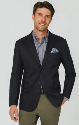 Navy Cotton Twill Jacket