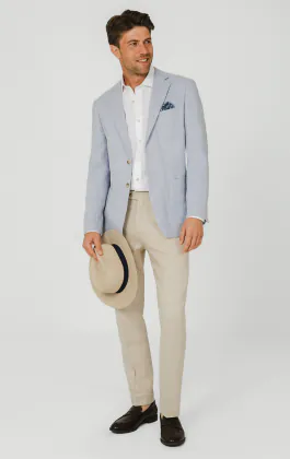 Light Blue Textured Weave Jacket