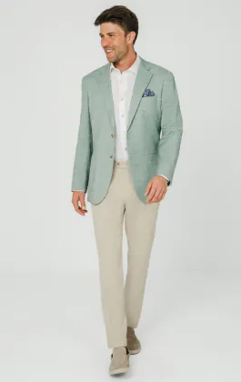 Aqua Green Textured Weave Jacket