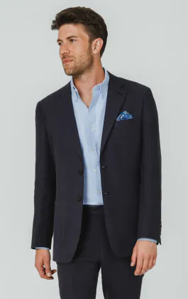 Navy Pure Linen Suit Jacket