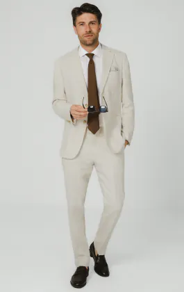 Cream Pure Linen Suit Jacket