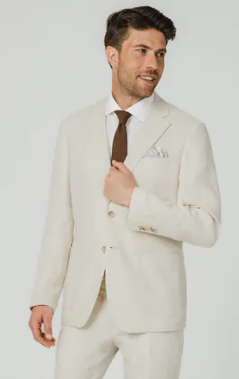 Cream Pure Linen Suit Jacket