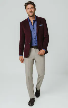 Burgundy Needlecord Jacket