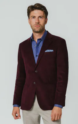 Burgundy Needlecord Jacket