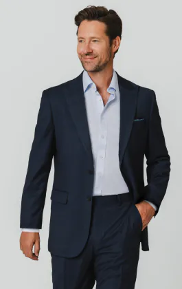 Navy Birdseye Suit Jacket