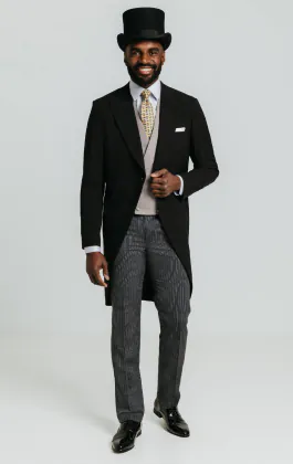 Ascot Package Black Morning Suit with Dove Grey Waistcoat