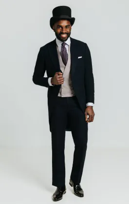 Navy Herringbone Morning Tailcoat
