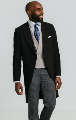 Black Slim Fit Morning Suit Tailcoat