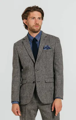 Harris Tweed Grey Herringbone Tweed Jacket