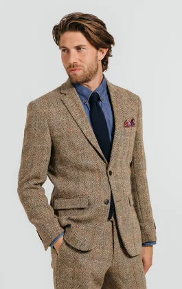 Harris Tweed Brown Windowpane Tweed Jacket