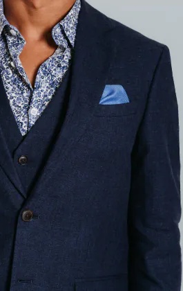 Navy Linen Suit Jacket