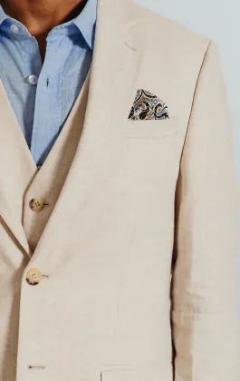 Cream Linen Suit Jacket
