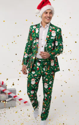 Santa & Friends Green Christmas Suit