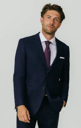 Navy Donegal Tweed Jacket
