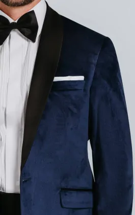 Velvet navy tuxedo cheap
