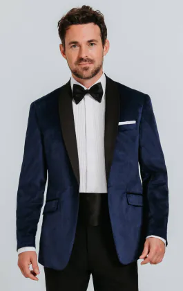 Navy Blue Velvet Jacket