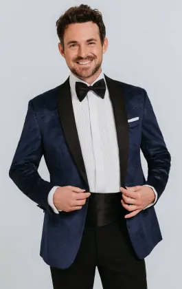 Dobell Tuxedo Dinner Suits Dobell Mens Navy Blue Tuxedo Dinner Jacket Slim Fit Velvet Contrast Shawl Lapel-42R - ShopStyle Dobell Blue Velvet Dinner Jacket