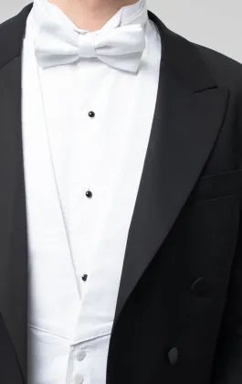 2 Piece White Tie, Dress Shirt, Waistcoat, Bow Tie & Shoes