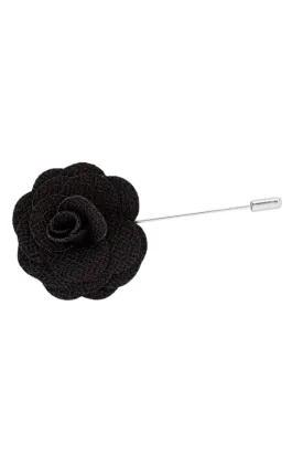 Black Flower Lapel Pin