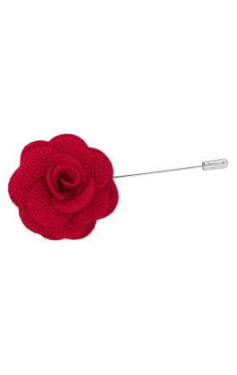 Red Flower Lapel Pin