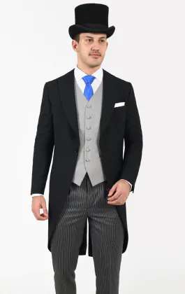 2 Piece Wool Morning Suit, Top Hat, Waistcoat, Dress Shirt