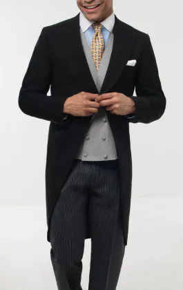 Black Morning Suit with Striped Trousers
