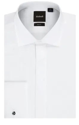 White Slim Fit Dress Shirt with Classic Collar