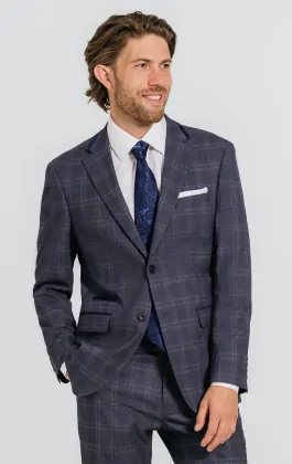 YZHEN Men's 2 Piece Gray Dress Suit Set - Jacket And Pants, Slim Fit, Tailored