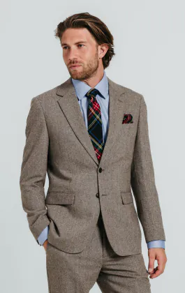 Brown Herringbone Tweed Suit